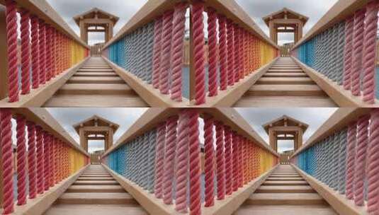 充满活力的游乐场木桥趣味视角高清在线视频素材下载