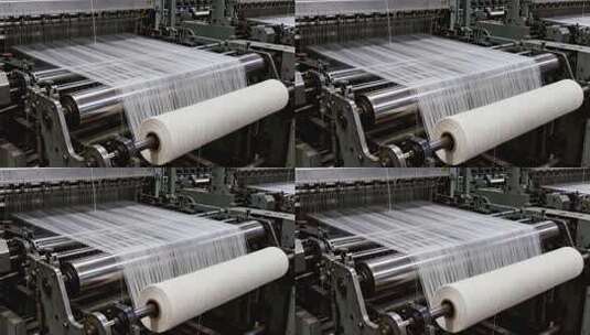 工厂内纺织机器运转画面高清在线视频素材下载
