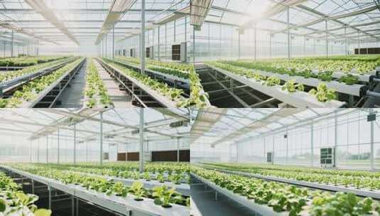 温室大棚内蔬菜种植场景高清在线视频素材下载
