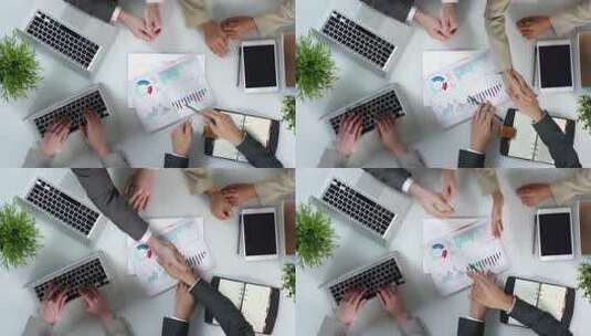 项目合作交流达成协议握手会议高清在线视频素材下载