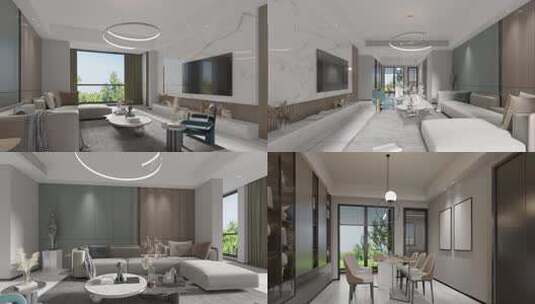 现代家居客餐厅空镜合集高清在线视频素材下载