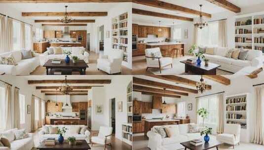 现代风格客厅室内场景高清在线视频素材下载