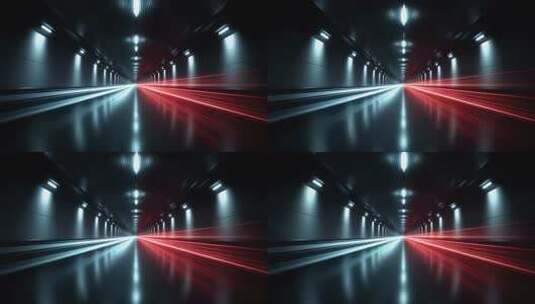 高速公路隧道内的光影极速穿梭高清在线视频素材下载