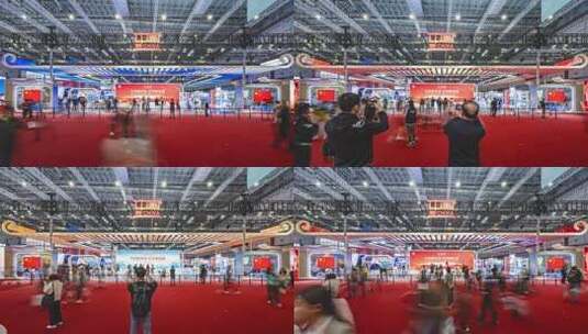 2025第八届进博会现场人群延时高清在线视频素材下载