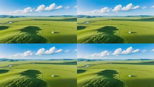 草原上升起不落的太阳4K高清在线视频素材下载