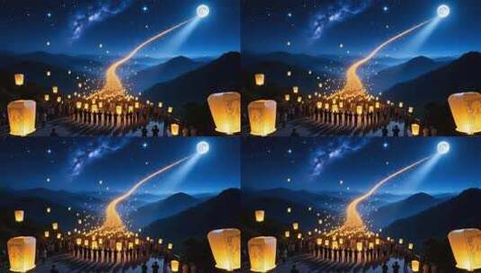 放飞孔明灯手工艺品许愿灯祈福4K高清在线视频素材下载