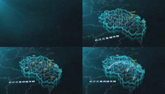 长三角城市群高清AE视频素材下载