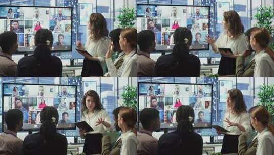 董事会中的业务团队参加与投资者集团的视频高清在线视频素材下载