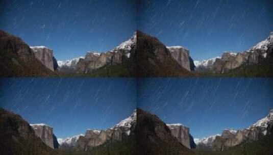 山脉上空的流星雨高清在线视频素材下载