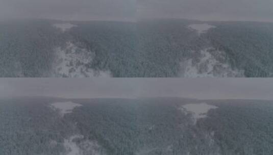 长白山原始森林老里克湖雪景唯美大气震撼高清在线视频素材下载