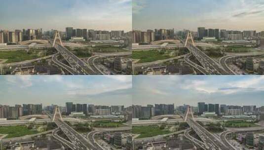 中国四川成都火车南站4K延时摄影高清在线视频素材下载