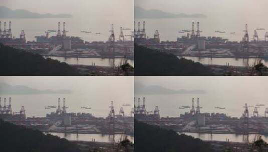 深圳港口景观的延时高清在线视频素材下载