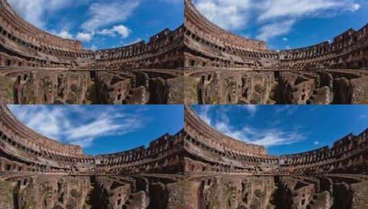 罗马斗兽场内部的延时摄影高清在线视频素材下载