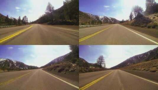 沿山路快速行驶的视点拍摄高清在线视频素材下载