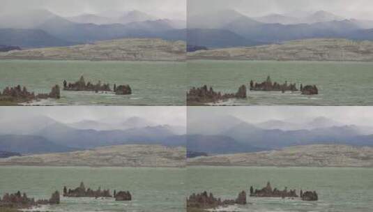 加州莫诺湖和连绵山脉高清在线视频素材下载