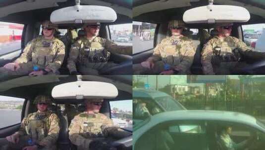 喀布尔的战士在驾驶汽车高清在线视频素材下载