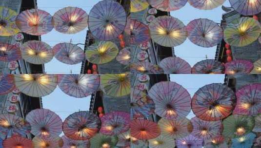 南宁三街两巷油纸伞高清在线视频素材下载
