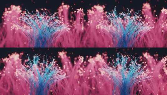 生长的抽象粒子曲线3D渲染高清在线视频素材下载