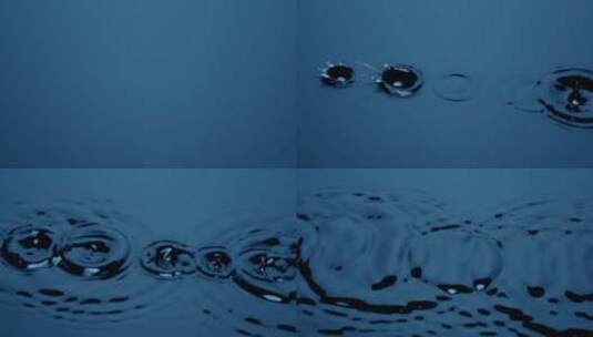 水滴溅起蓝色的水高清在线视频素材下载