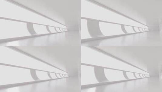白色室内简约隧道3D渲染高清在线视频素材下载