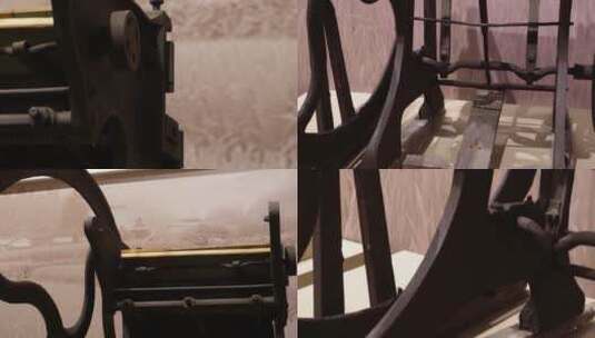 【镜头合集】缝纫机踏板轮子纺车古董高清在线视频素材下载