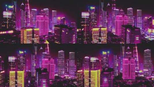上海赛博夜景高清在线视频素材下载