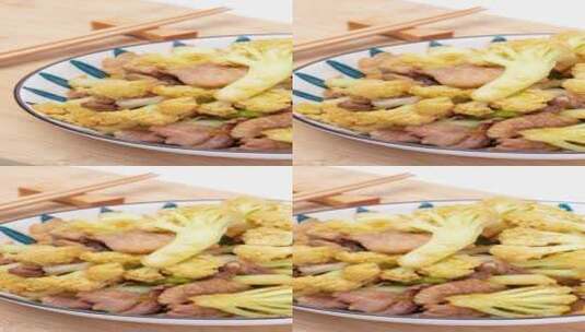干锅花菜美食菜品高清在线视频素材下载
