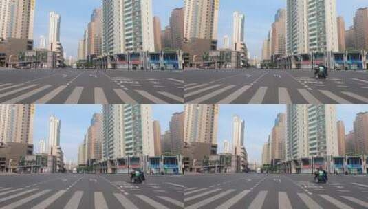 上海封城中的现状街道建筑群高清在线视频素材下载