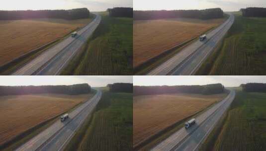 卡车 货车 运输 陆运 高速公路高清在线视频素材下载