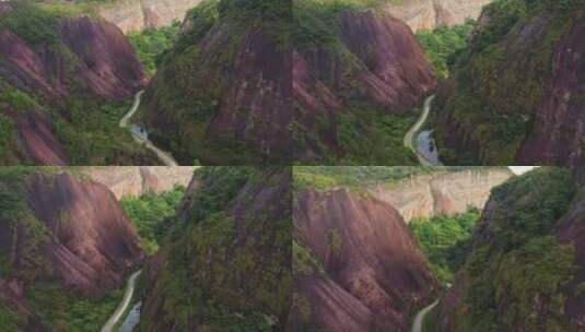 宁都翠微峰中的山路高清在线视频素材下载