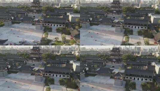 广州古风建筑航拍高清在线视频素材下载