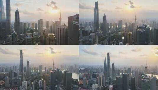 航拍上海日景原创4K高清在线视频素材下载
