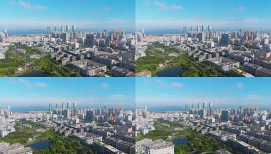 厦门海边城市建筑航拍蓝天 CBD 软件园高清在线视频素材下载