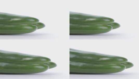 【正版素材】蔬菜青椒白背景特写高清在线视频素材下载