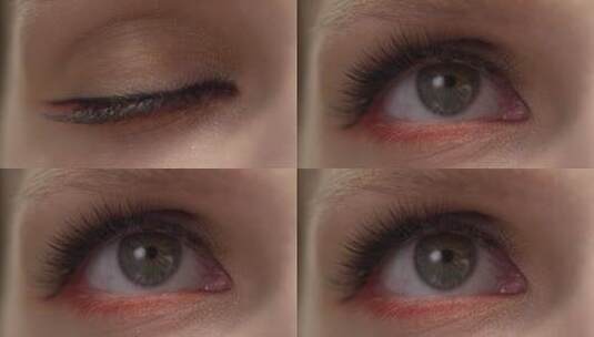 女性眼睛眨眼的特写镜头高清在线视频素材下载