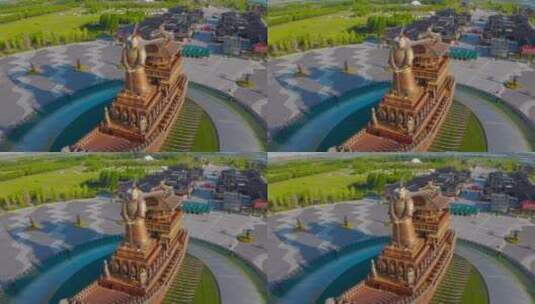 西安昆明池雕塑广场高清在线视频素材下载