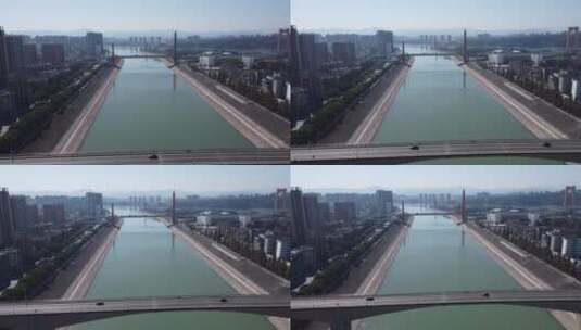 航拍武汉城市发展高清在线视频素材下载