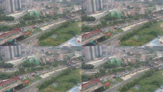 航拍深圳城市基础设施建设高清在线视频素材下载