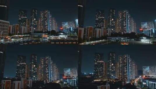 城市夜景视频深圳龙岗林立的高楼灯光高清在线视频素材下载