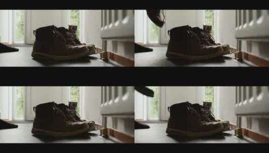 靴子的特写镜头高清在线视频素材下载