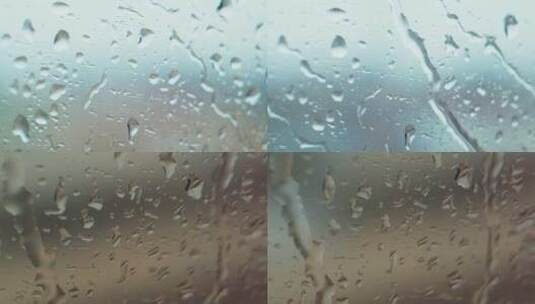 雨滴在车窗高清在线视频素材下载