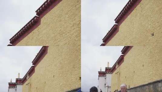 松赞林寺建筑外墙高清在线视频素材下载