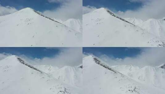 航拍西藏那曲比如县夏拉雪山风景高清在线视频素材下载