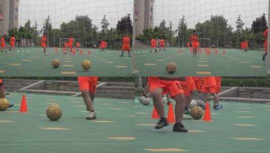 小学生社团活动足球训练射门1高清在线视频素材下载