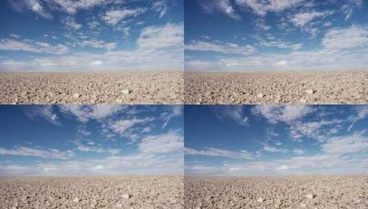 戈壁滩上的蓝天白云延时高清在线视频素材下载