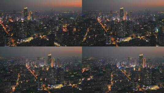 南京市新街口中央商务区夜景高清在线视频素材下载