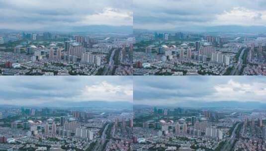 义乌城市风光航拍延时摄影高清在线视频素材下载