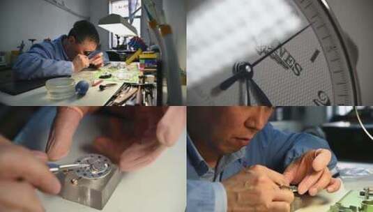 匠人修理手表钟表高清在线视频素材下载
