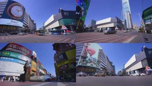 4K长沙黄兴步行街商圈延时集合高清在线视频素材下载