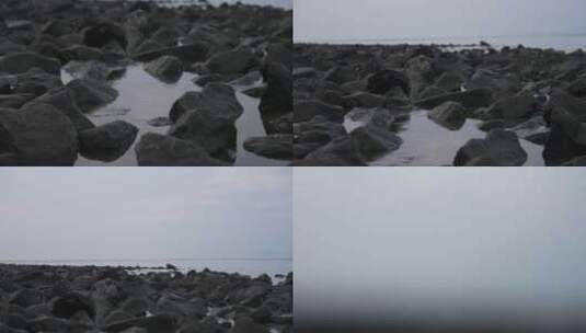 汕头东海岸礁石高清在线视频素材下载